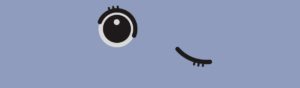illustration of googly eyes winking