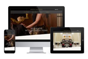 a desktop, mobile, and tablet showing responsive website views