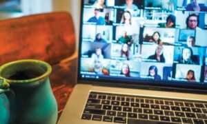 computer screen showing people on a group call