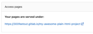 Location of Gitlab Pages hosted site
